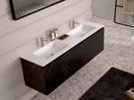 Plan vasque lavabo, sur mesure, Largeur 70 à 200 cm x Profondeur 40 à 80 cm, résine composite de haute qualité, Finition lisse blanc BRILLANT laqué ou mate, Livraison Offerte.